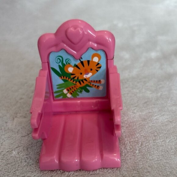 Fisher Price Loving Family Dollhouse Pink High Chair tiger design incomplete 2” - Picture 8 of 8